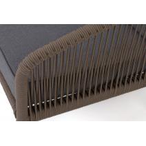  "Канны" диван 3-местный плетеный из роупа, каркас алюминий темно-серый (RAL7024) шагрень, роуп темно-серый круглый, ткань темно-серая 019, фото 5 