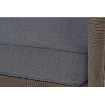  "Канны" диван 3-местный плетеный из роупа, каркас алюминий темно-серый (RAL7024) шагрень, роуп темно-серый круглый, ткань темно-серая 019, фото 6 