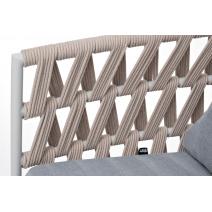  "Диего" кресло плетеное из роупа, каркас алюминий светло-серый (RAL7035) муар, роуп бежевый круглый, ткань светло-серая, фото 6 