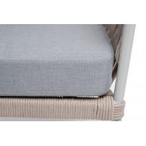  "Диего" кресло плетеное из роупа, каркас алюминий светло-серый (RAL7035) муар, роуп бежевый круглый, ткань светло-серая, фото 8 