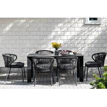  "Венето" обеденный стол из HPL 160х80см, цвет "серый гранит", каркас черный, фото 4 