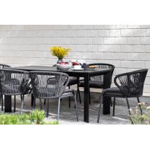  "Венето" обеденный стол из HPL 160х80см, цвет "серый гранит", каркас черный, фото 7 