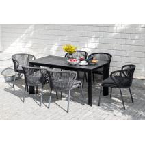  "Венето" обеденный стол из HPL 160х80см, цвет "серый гранит", каркас черный, фото 9 