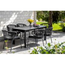  "Венето" обеденный стол из HPL 160х80см, цвет "серый гранит", каркас черный, фото 14 