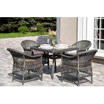  "Сицилия" обеденная группа плетеная, цвет графит, фото 1 