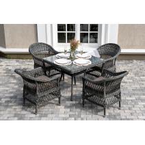  "Сицилия" обеденная группа плетеная, цвет графит, фото 3 