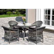  "Сицилия" обеденная группа плетеная, цвет графит, фото 4 