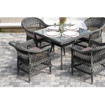  "Сицилия" обеденная группа плетеная, цвет графит, фото 6 