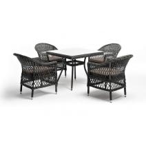  "Сицилия" обеденная группа плетеная, цвет графит, фото 12 