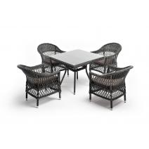  "Сицилия" обеденная группа плетеная, цвет графит, фото 13 