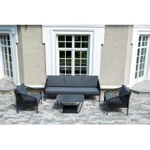  "Канны" лаунж-зона 5-местная плетеная из роупа (веревки), цвет темно-серый, фото 1 