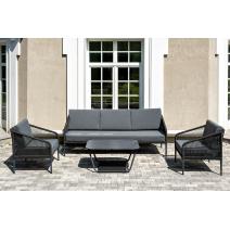  "Канны" лаунж-зона 5-местная плетеная из роупа (веревки), цвет темно-серый, фото 2 