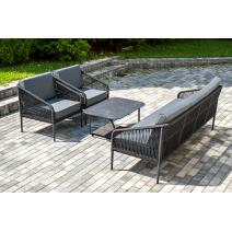  "Канны" лаунж-зона 5-местная плетеная из роупа (веревки), цвет темно-серый, фото 3 