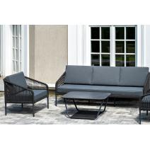  "Канны" лаунж-зона 5-местная плетеная из роупа (веревки), цвет темно-серый, фото 5 