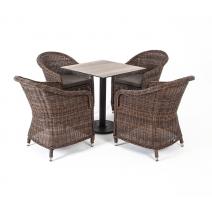  "Каффе" обеденная группа на 4 персоны, стулья коричневые, фото 1 