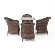  "Каффе" обеденная группа на 4 персоны, стулья коричневые, фото 2 