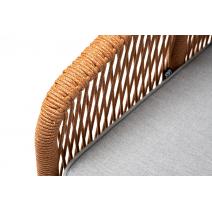  "Канны" кресло плетеное из роупа, каркас алюминий светло-серый (RAL7035) муар, роуп светло-серый круглый, ткань светло-серая, фото 6 