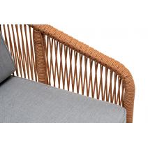  "Канны" кресло плетеное из роупа, каркас алюминий светло-серый (RAL7035) муар, роуп светло-серый круглый, ткань светло-серая, фото 7 