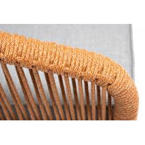  "Канны" кресло плетеное из роупа, каркас алюминий светло-серый (RAL7035) муар, роуп светло-серый круглый, ткань светло-серая, фото 9 