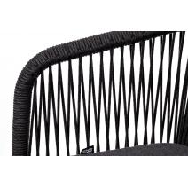  "Марсель" стул плетеный из роупа, каркас алюминий темно-серый (RAL7024) муар, роуп темно-серый круглый, ткань темно-серая 027, фото 4 