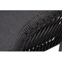  "Марсель" стул плетеный из роупа, каркас алюминий темно-серый (RAL7024) муар, роуп темно-серый круглый, ткань темно-серая 027, фото 5 