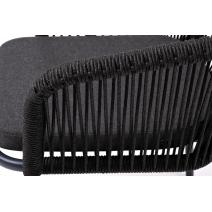  "Марсель" стул плетеный из роупа, каркас алюминий темно-серый (RAL7024) муар, роуп темно-серый круглый, ткань темно-серая 027, фото 6 