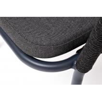  "Марсель" стул плетеный из роупа, каркас алюминий темно-серый (RAL7024) муар, роуп темно-серый круглый, ткань темно-серая 027, фото 7 