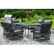 "Цесена" обеденная группа плетеная из искусственного ротанга, цвет графит, фото 1 