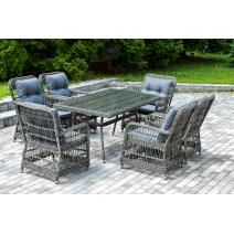  "Цесена" обеденная группа плетеная из искусственного ротанга, цвет графит, фото 2 