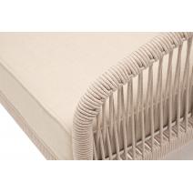  "Канны" диван модульный плетеный из роупа, каркас алюминий белый, роуп бежевый круглый, ткань бежевая 035, фото 6 