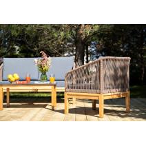  "Канны" лаунж-зона 4-местная из роупа со столиком "Канны" (серый гранит), основание дуб, роуп коричневый, фото 6 