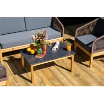  "Канны" лаунж-зона 4-местная из роупа со столиком "Канны" (серый гранит), основание дуб, роуп коричневый, фото 11 