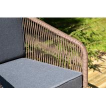  "Канны" лаунж-зона 4-местная из роупа со столиком "Канны" (серый гранит), основание дуб, роуп коричневый, фото 14 