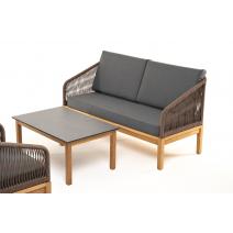  "Канны" лаунж-зона 4-местная из роупа со столиком "Канны" (серый гранит), основание дуб, роуп коричневый, фото 26 