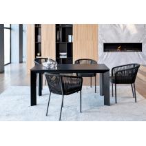  "Венето" обеденная группа на 4 персоны со стульями "Марсель", каркас темно-серый, роуп темно-серый, фото 1 