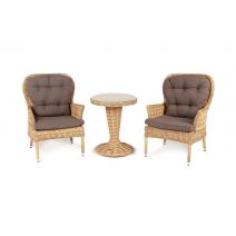  "Алиса" кофейный комплект из искусственного ротанга, цвет соломенный, фото 1 