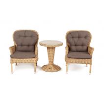  "Алиса" кофейный комплект из искусственного ротанга, цвет соломенный, фото 2 