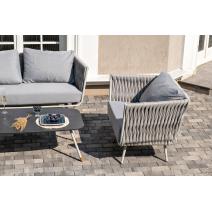  "Монако" лаунж-зона 4-местная из роупа со столом "Верона" (серый гранит), каркас светло-серый, роуп светло-серый, фото 6 