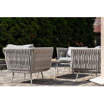  "Монако" лаунж-зона 4-местная из роупа со столом "Верона" (серый гранит), каркас светло-серый, роуп светло-серый, фото 7 