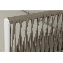  "Касабланка" диван модульный плетеный из роупа, каркас алюминий, роуп серо-коричневый 23мм, ткань бежевая 15052, фото 5 