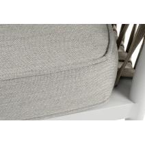  "Касабланка" диван модульный плетеный из роупа, каркас алюминий, роуп серо-коричневый 23мм, ткань бежевая 15052, фото 6 