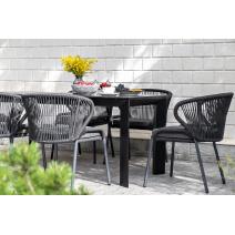  "Венето" обеденная группа на 6 персон со стульями "Милан", каркас темно-серый, роуп темно-серый, фото 7 