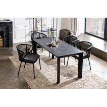  "Венето" обеденная группа на 4 персоны со стульями "Милан", каркас темно-серый, роуп темно-серый, фото 1 