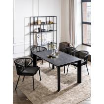  "Венето" обеденная группа на 4 персоны со стульями "Милан", каркас темно-серый, роуп темно-серый, фото 5 