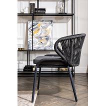  "Венето" обеденная группа на 4 персоны со стульями "Милан", каркас темно-серый, роуп темно-серый, фото 13 