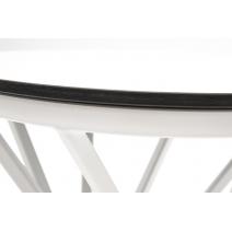  "Сантьяго" журнальный стол из HPL круглый Ø40 H55, каркас из стали белый, цвет столешницы "молочный", фото 3 