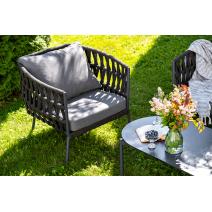  "Диего" лаунж-зона 4-местная плетеная из роупа (веревки), каркас алюминиевый темно-серый, роуп темно-серый, фото 8 