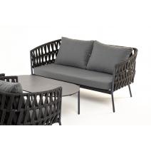  "Диего" лаунж-зона 4-местная плетеная из роупа (веревки), каркас алюминиевый темно-серый, роуп темно-серый, фото 20 