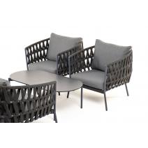  "Диего" лаунж-зона 4-местная плетеная из роупа (веревки), каркас алюминиевый темно-серый, роуп темно-серый, фото 21 