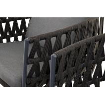  "Диего" лаунж-зона 4-местная плетеная из роупа (веревки), каркас алюминиевый темно-серый, роуп темно-серый, фото 24 